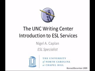 "Introduction to ESL Services" Lecture: MP4 Version (Audio and Video) thumbnail