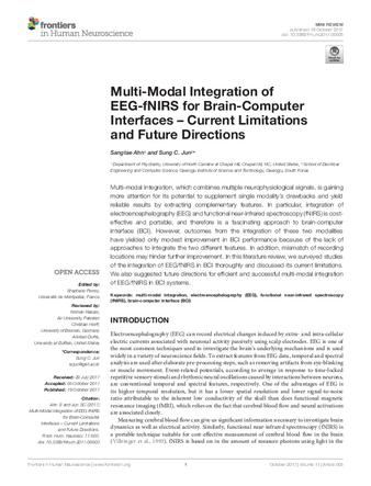 Multi-Modal Integration of EEG-fNIRS for Brain-Computer Interfaces – Current Limitations and Future Directions thumbnail