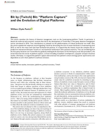 Bit by (Twitch) Bit: “Platform Capture” and the Evolution of Digital Platforms thumbnail