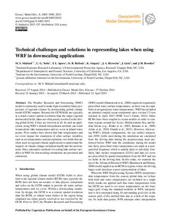 Technical challenges and solutions in representing lakes when using WRF in downscaling applications thumbnail