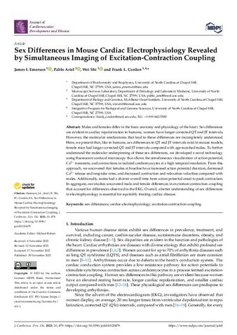 Sex Differences in Mouse Cardiac Electrophysiology Revealed by Simultaneous Imaging of Excitation-Contraction Coupling thumbnail