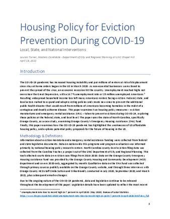 Housing Policy for Eviction Prevention During COVID-19 thumbnail