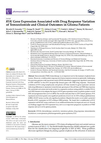 RYK Gene Expression Associated with Drug Response Variation of Temozolomide and Clinical Outcomes in Glioma Patients thumbnail