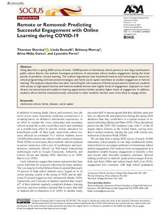 Remote or Removed: Predicting Successful Engagement with Online Learning during COVID-19