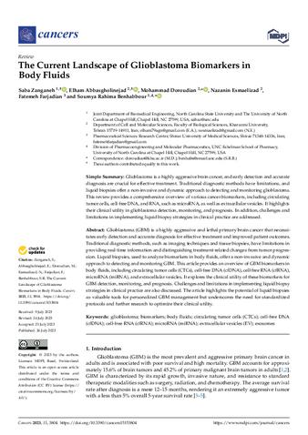 The Current Landscape of Glioblastoma Biomarkers in Body Fluids thumbnail