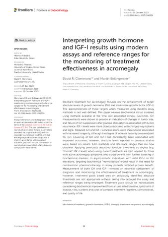 Interpreting growth hormone and IGF-I results using modern assays and reference ranges for the monitoring of treatment effectiveness in acromegaly