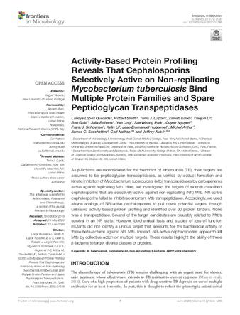 Activity-Based Protein Profiling Reveals That Cephalosporins Selectively Active on Non-replicating Mycobacterium tuberculosis Bind Multiple Protein Families and Spare Peptidoglycan Transpeptidases thumbnail
