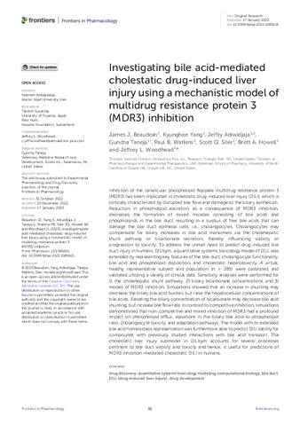 Investigating bile acid-mediated cholestatic drug-induced liver injury using a mechanistic model of multidrug resistance protein 3 (MDR3) inhibition thumbnail