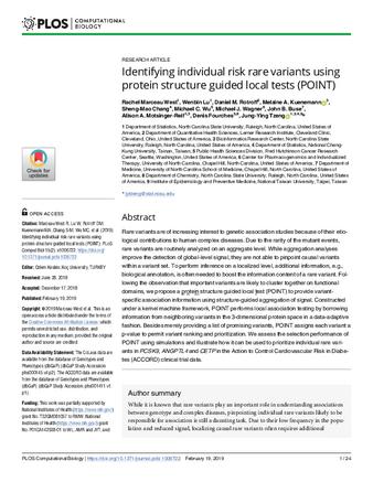 Identifying individual risk rare variants using protein structure guided local tests (POINT) thumbnail