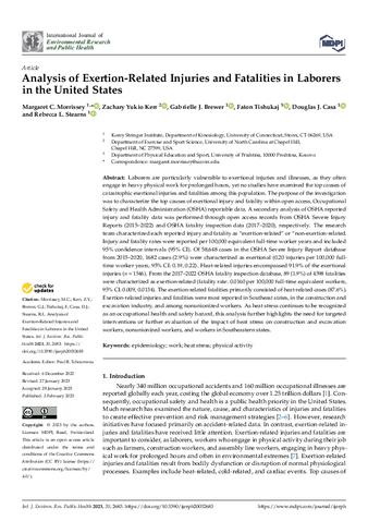 Analysis of Exertion-Related Injuries and Fatalities in Laborers in the United States thumbnail