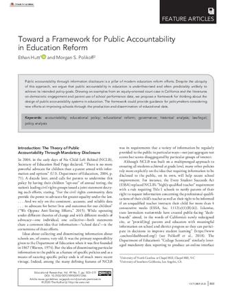 Toward a Framework for Public Accountability in Education Reform thumbnail