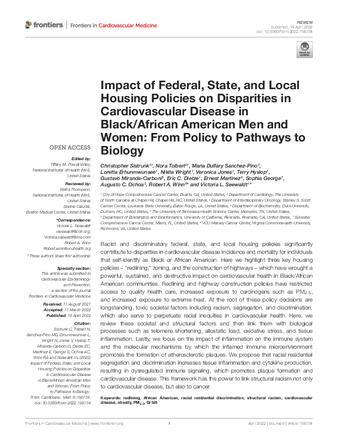 Impact of Federal, State, and Local Housing Policies on Disparities in Cardiovascular Disease in Black/African American Men and Women: From Policy to Pathways to Biology thumbnail