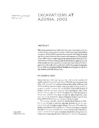 Excavations at Azoria, 2002 thumbnail