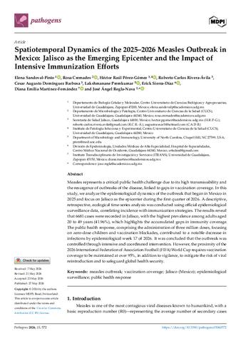 Spatiotemporal Dynamics of the 2025–2026 Measles Outbreak in Mexico: Jalisco as the Emerging Epicenter and the Impact of Intensive Immunization Efforts thumbnail