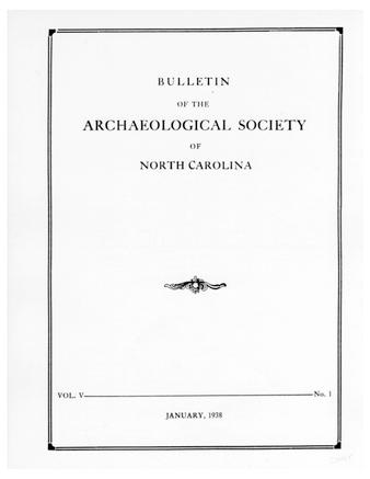 Bulletin of the Archaeological Society of North Carolina, Volume  5, Issue 1