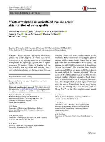 Weather whiplash in agricultural regions drives deterioration of water quality thumbnail