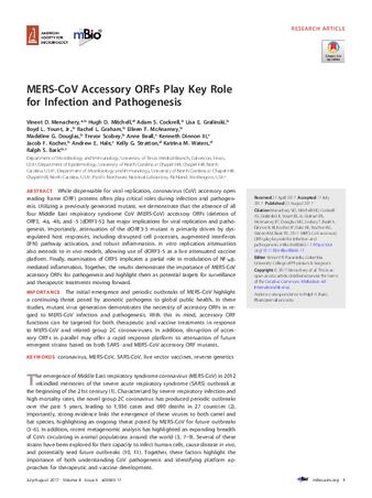 MERS-CoV Accessory ORFs Play Key Role for Infection and Pathogenesis thumbnail