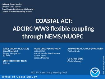 COASTAL ACT: ADCIRC-WW3 Flexible coupling through NEMS/NUOPC thumbnail