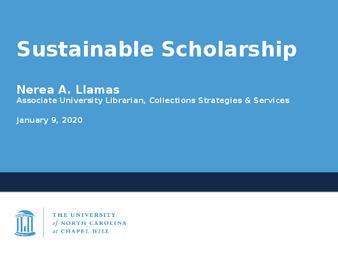 Sustainable Scholarship Town Hall- January 2020 thumbnail