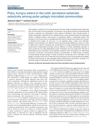 Picky, hungry eaters in the cold: persistent substrate selectivity among polar pelagic microbial communities thumbnail