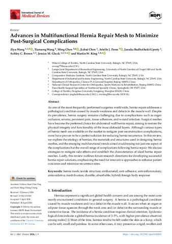 Advances in Multifunctional Hernia Repair Mesh to Minimize Post-Surgical Complications thumbnail