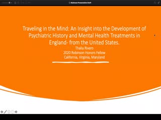 Robinson Honors Fellowship- Traveling in the Mind: An Insight into the Development of Psychiatric History and Mental Health Treatments in England- from the United States.  thumbnail