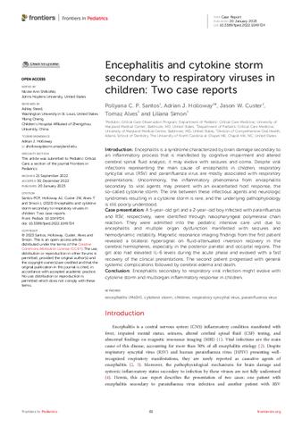 Encephalitis and cytokine storm secondary to respiratory viruses in children: Two case reports thumbnail