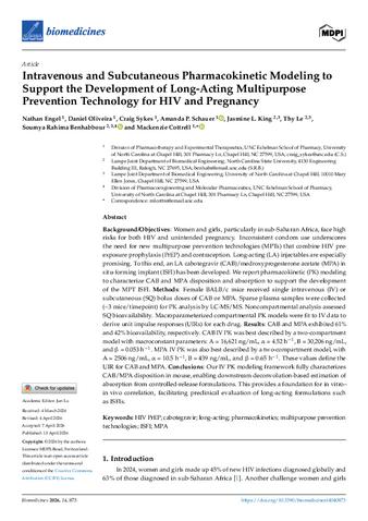 Intravenous and Subcutaneous Pharmacokinetic Modeling to Support the Development of Long-Acting Multipurpose Prevention Technology for HIV and Pregnancy thumbnail